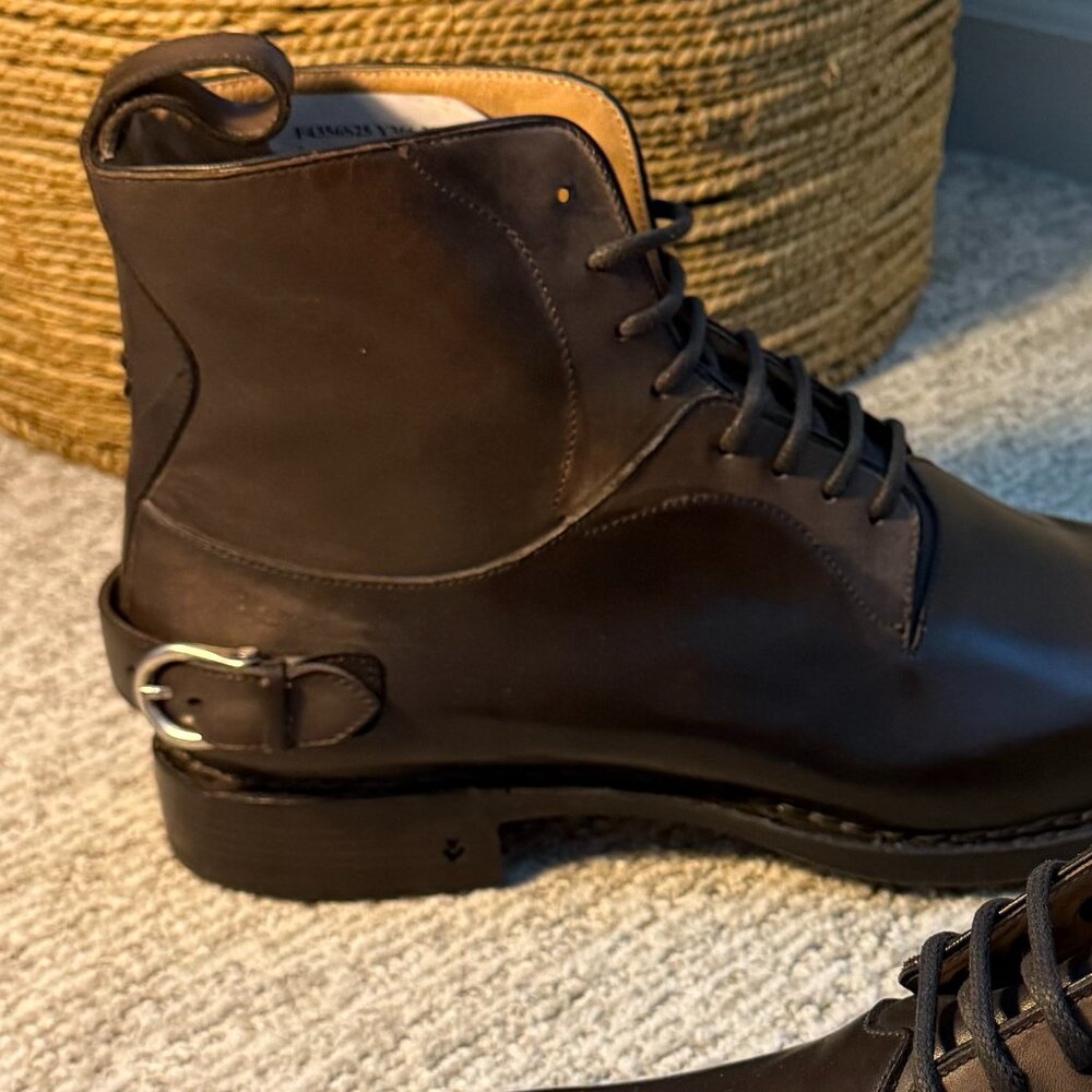 John Varvatos Hand-Stained Leather Dress Boots Brown Size 11 NWT $1200 Retail - Picture 6 of 9